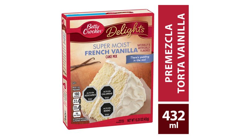 Premezcla Torta Vainilla 432 Gr ¡Para comprar Online! - Betty Crocker - La  Mesa de Todos